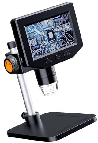 Microscopio digital con luz LED de aumento de 1000X y cámara de 2 MP para reparación electrónica detallada, microscopio de joyería con luz LED