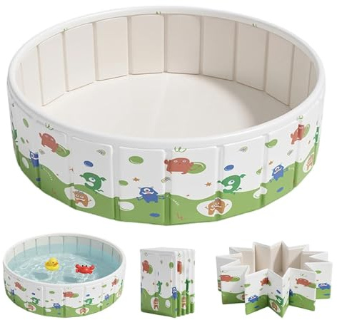 Kiddie Piscina - Vasca pieghevole per cani | Piscina per bambini per animali domestici | Bambini Estate Nuoto E Sabbiera Per Cortile Campeggio Casa Estiva Appartamento Razza Proprietari Bambini We