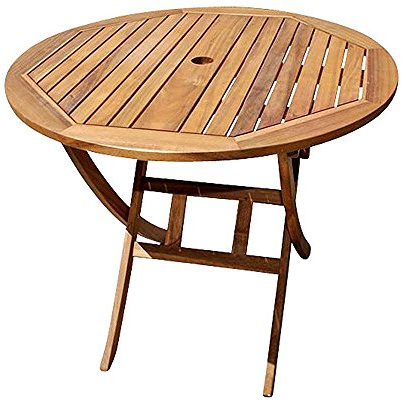 SAM Gartentisch Jasper, 90 cm rund, Akazienholz geölt, Balkontisch klappbar