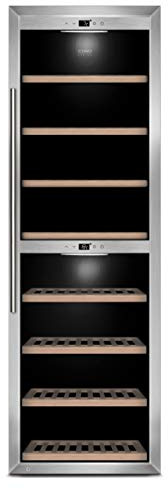 Caso WineComfort 1800 Smart-App-Gesteuerter Weintemperierer mit Kompressortechnik für 180 Flaschen Weinkühlschrank, Edelstahl, Glas