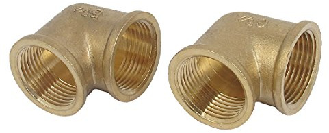 Aexit 3/4 Hembra a Hembra Metal L Forma Codo Manguera Tubo Tubo Conector de (model: I5598VIX-1889JN) conexión 2 piezas