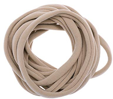 Lurrose 20pcs banda para el cabello de tela diadema de nylon elástica de color caqui diadema suave y simple para niñas pequeñas