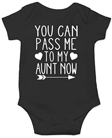 AW Fashions You Can Pass Me To My Aunt Now Baby Bodysuit Adorable Newborn Apparel Boy or Girl Clothing (Newborn, Black)