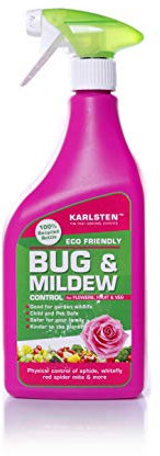 Karlsten Natural Bug & Mildew Control | Protects Roses, Fruits & Vegetables from Aphids, Whitefly, Spider Mites & Fungal Diseases | Insect & Mildew Spray for Healthy Plants