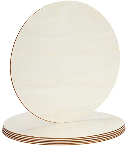 Belle Vous Dischetti Legno Grezzo (Confezione da 6) - 35,5 cm - Dischi di Legno per Appendini - Tondo Legno da Ritagliare, Verniciare e Pirografia - Decorazioni per la Casa, il Matrimonio e il Natale