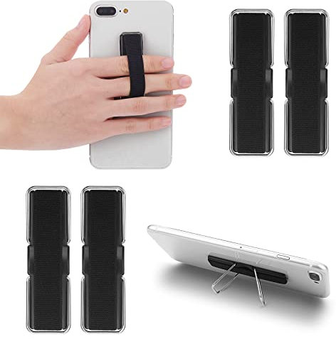Molain Support de Poignée Téléphone Portable, Dragonne Doigt 4pcs Porte Élastique Antidérapant avec Sangle