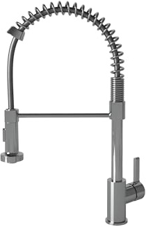 CATA CPB Mélangeur monocommande Hauteur 51 cm Cartouche en céramique Ouverture à froid Aérateur anticalcaire avec réducteur de débit à 5,7 l/min Laiton Finition chromée