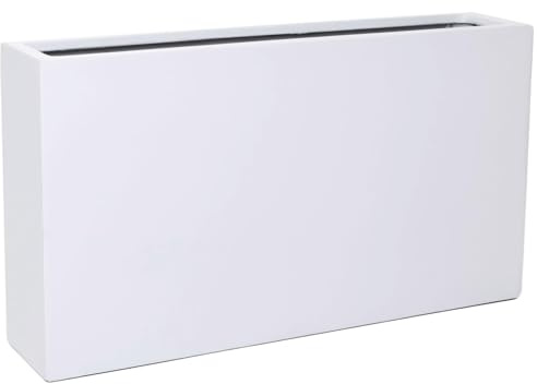 VIVANNO Bac à Plantes Slim Séparation de pièce Fibre de Verre Blanc Mat - Résistant aux intempéries et Durable 50x90x20 cm