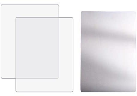 BAOFALI 3 Pcs Standard Cutting Pads and Metal Shim Set for Die Cutting Machine；Clear Polycarbonate Plastic Cutting Plates,Cutting Pads Die Cutting Plates 8 3/4 x 6 1/8 x 1/8 inch / 6x8.5 Inch