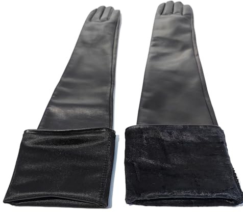 KIMOBAA 66 cm lange Handschuhe aus echtem Schafsleder, Opernleder...