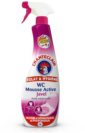 Chanteclair - Spray WC, Mousse Active Javel, Nettoie et Désincruste en Profondeur, Parfait pour un Usage Intérieur et Extérieur - 625 ml