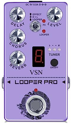 VSN Multi Effect Pedal With Delay Tuner Chorus Reverb Looper Guitar Digital effect pedals Multi Effect Pedal True bypass RE-05