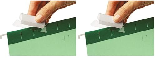 Rexel Tabs und Etiketten für Rexel Hängemappen Classic klar/weiß, 25 Stück, 2115596 (Packung mit 2)