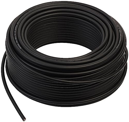 revolt Profi-Verbindungskabel: Solarkabel mit 1x 6 mm² (10 AWG), 50 m, IP68, bis 1.800 V, schwarz (Verlängerungskabel, Kabel, Balkonkraftwerk)