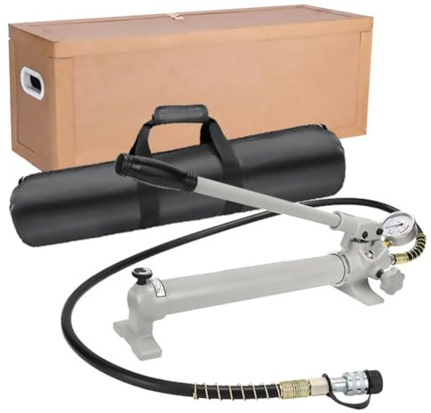 HYQNG Manuelle Hydraulikpumpe CP-390, 10.000 psi, tragbare hydraulische Handpumpe mit 1,5 m Schlauch und ZG3/8-Gewinde, max. 700 kg/㎝² Hochdruck, hydraulisches Werkzeug mit 600 cc Ölgehalt
