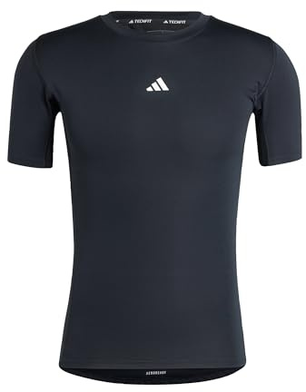adidas Men's Techfit Compression Training Shirt, Black, L