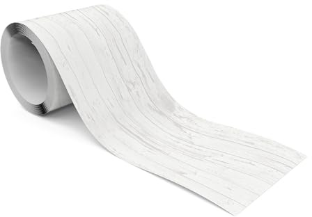 Muralo Bordüre Selbstklebend Nachahmung weißer Brette - 10x300 cm | Tapetenbordüre, Modernes Design, UV-beständig, halbmatt, glatt und abriebfest - ideal für Wohnzimmer und Schlafzimmer