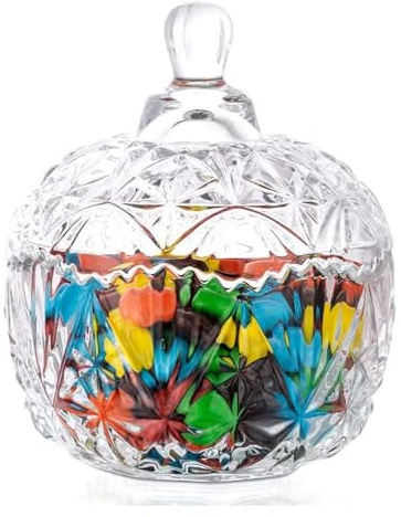 Bonbonservierer Glas Bonbonbehälter mit Deckel Vorratsbehälter Bonbonglas | Vorratsglas Bonbondose Candybar Keksdose Schokolade Süßigkeiten Glasdose Zuckerdose für Küche Party Café