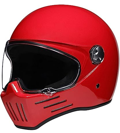 Woljay Vintage Integralhelm Motorradhelm Motorrad Helm Helme Jet Moto Cruiser Scooter Unisex Erwachsene DOT / ECE genehmigt