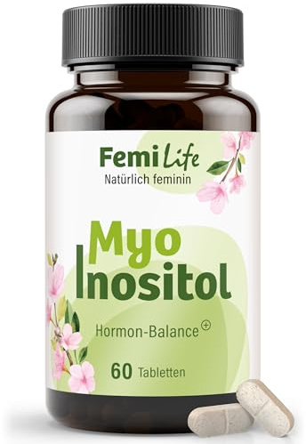 FemiLife Myo Inositol 2000 mg + Vitamin B6 – Hormon Balance für Frauen im Zyklus – 60 Tabletten hochdosiert, vegan, Made in Germany – leicht einzunehmen & teilbar