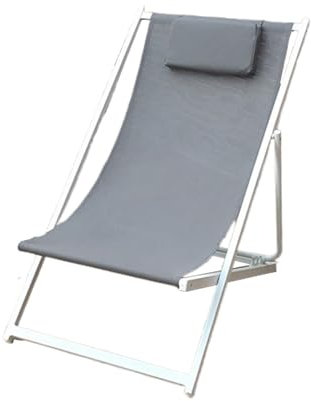 Strandstuhl klappbar leicht, Premium-Stoff, Verstellbare Rückenlehne, Rahmen aus Aluminiumlegierung, sonnenliege klappbar, Für Garten, Strand, Schwimmbad (Color : Gray)