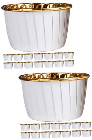PHENOFICE 100pcs Decorative Cake Cups Creative Cupcake Liners Non Stick Wrappers for Ice Mousse