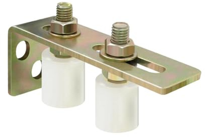 Guía de Rodillos Zhemessy para Puerta de Patio Corredera con Soporte de Pilar en L - Dobles Ajustables de Nylon