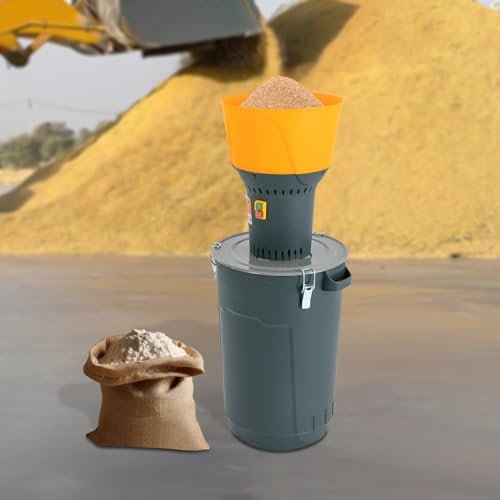 Molinillo de cereales eléctrico, 60 l, 1300 W, molinillo de chatarra, molinillo de piensos, molinillo de granos, máquina de molino de granos, para maíz, trigo, arroz, con 5 coladores de molienda+1