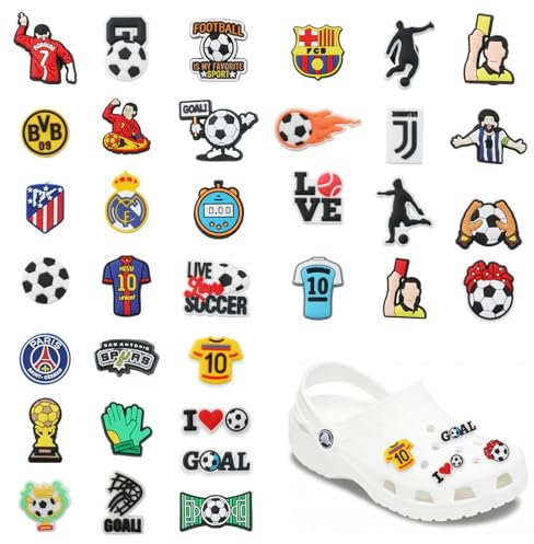 GOTDYBST 34 Stück Schuh Charms aus PVC, Schuhanstecker mit Aufbewahrungsbox, Schuh Dekoration Zubehör für Kinder Teenager Erwachsene Geschenke