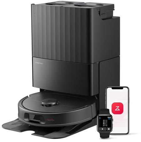 roborock Qrevo Series Robot Vacuum Cleaner with Mop, 10,000Pa Suction, Upgraded from Qrevo S, Dual Anti-Tangle Brushes, Smart Obstacle Avoidance, Auto Mop Washing&Drying, All-in-One Dock,Black(QV 35S)