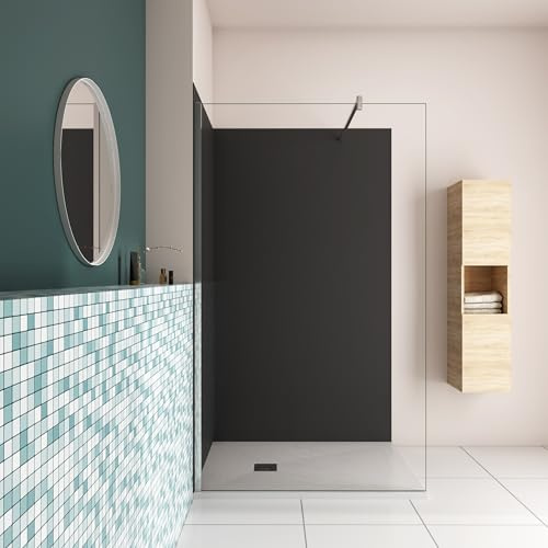 AICA ensemble complet douche à l'Italiennne 100x200cm avec 2 panneaux mural de douche cabine de douche modèle ACP9010BM10E-131