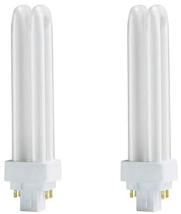 Bynome 4 Pin Light Bulbs,PLC G24q-2 18W Energu Saving Compact Fluorescent Lamp,CFL Bathroom Light Bulbs,840 Warm White 2700K,1200LM,2U Shape,AC 220V-240V (G24q-2 18W 2700K)