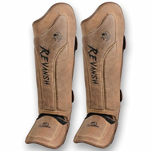 Revansh Sports Shin Guards - Premium Protection for Boxing, MMA, Muay Thai, Kickboxing, and Martial Arts (Small)