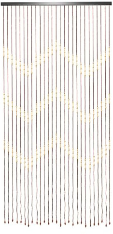 HOARLICN Bambusvorhang, Türvorhänge Hölzern Natur Perlenvorhang 90x175 cm Anti-Schimmel Anti-Insekten Vintage Raumteiler Deko Vorhänge für Wohnzimmer, Balkon, Schlafzimmer