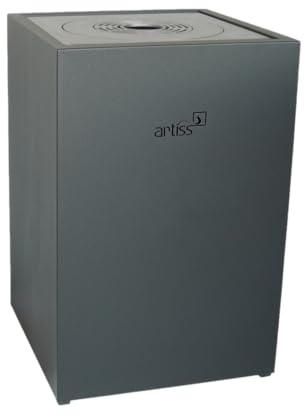 ARTISS Brasero 57 x 57 x 84,4 cm avec plaque de cuisson centrale en acier inoxydable - Brasero d'extérieur en acier Corten en graphite - Barbecue plancha pour jardin, terrasse, événements