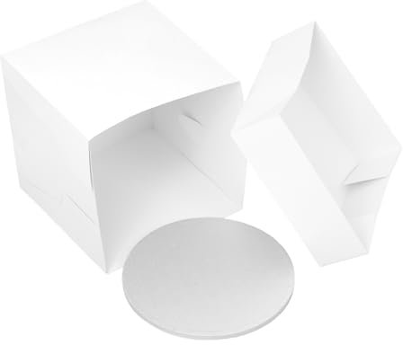 CHICAMPERA Scatola Per Torte Bianca Con Base Da Per Matrimonio Compleanni e Celebrazioni Design e Resistente