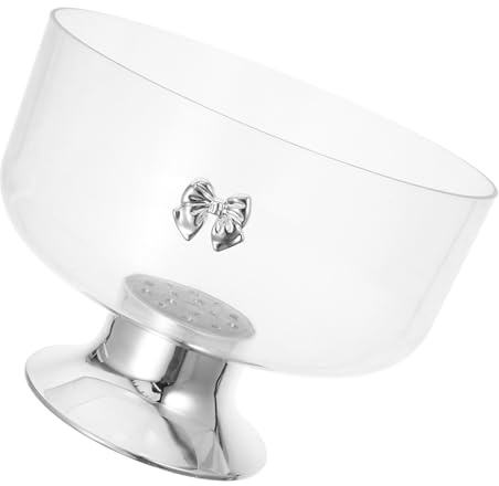 CONGARTENO Frutero Alto Transparente para Postres Pasteles y Repostería para Encimera De Cocina y Decoración De Mesa Tazón con Pedestal para Frutas y Dulces