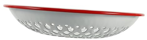 POPETPOP Cestino Di Scarico Smaltato Per Frutta e Verdura, Scolapiatti Cavo Smaltato Resistente, Porta Snack e Dessert Per Tavolo Da Pranzo e Ufficio, Design Cavo Stile Cinese,