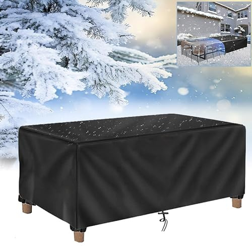 AOFOAE Housse Table Exterieure 180x100x75cm/L x l x H 420D Oxford Housse Salon Jardin,Protection Table Exterieur Rectangulaire,Bache pour Salon De Jardin Exterieur- Idéale pour Meubles De Terrasse