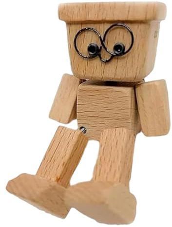 Opdestn Wackelnde Holzfigur, Schüttelmann Wackelfigur Holz Auto, Wackelnde Holzfiguren mit Gesichtsausdrücke, Wackelfüße Holzpuppe Auto Holzfigurs, Wackelmännchen Autos, Desk Ornaments