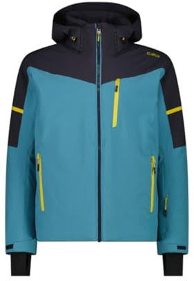 CMP Herren Skijacke mit Abnehmbarer Kapuze Gr. L = 50 | Warm & trocken auf der Piste, Beweglicher Stretch, Flexibel bei Wetterwechsel, Praktische Skitaschen