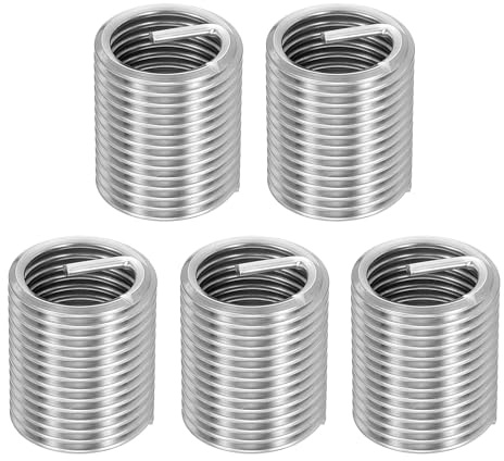 QUARKZMAN 5 Pezzi Inserti A Filo Per Riparazione M20 x 2.5 x 2D 40mm Metric | Filettature, 304H Acciaio Inossidabile, Guaina A Spirale Elica, Per Riparazioni Auto