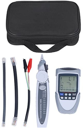Vistreck Network Cable Tester - LCD Digital Analog Multifunction POE Wire Tracker & Line Finder with Carry Bag