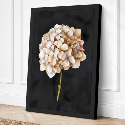 Dried Hydrangea Botanical Canvas Wall Art Print 30x20 Inch | Ready to Hang, Gallery Wrapped, Fade-Resistant Inks, Securely Packaged, UK Made