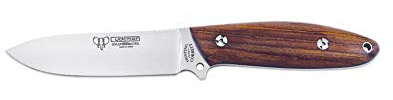 Cudeman Cuchillo 256-K CORBETT hoja de acero Bóhler N-690Co de 10 cm y empuñadura de cocobolo pulido de 11,5 cm para caza, pesca, supervivencia y bushcraft + Portabotellas regalo