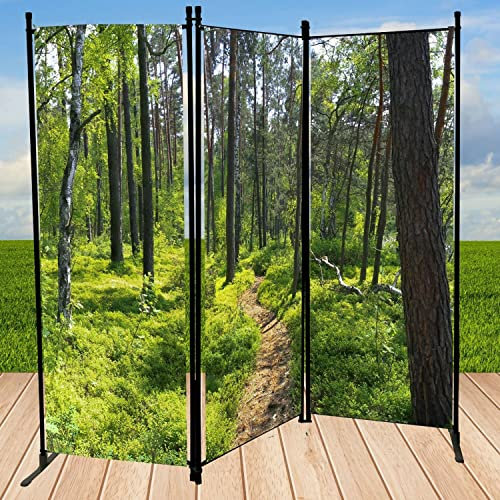 Jürgen Westerholt GmbH Sichtschutz Balkon Trennwand Raumteiler Paravent mit Fotodruck Wald