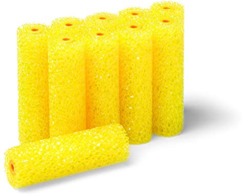 10 Stück Strukturwalzen zum Erzeugen von groben Struktureffekten 110 mm Schaumwalzen für Strukturlack, Putz, Spachtelmasse & Transportflächen Beschichtung (UPOL Raptor & MIPA Protector) 22580 (Gelb)