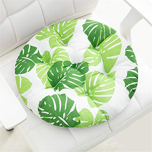 RAILONCH 2er Set Stuhlkissen, Rund Sitzkissen Baumwolle Stuhlauflage Tatami Kissen Komfortable Sitzpolster Kissen für Innen Außenbereich Chair Cushion (Grüner Ballen,35x35cm)