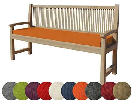 Chilly Pilley Cuscino Trapuntato Per Panca Con Passanti Da Giardino (150 X 40 X 5 Cm, Arancione)