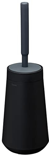 Tiger Tess Toilettenbürstenhalter mit Flexibler Swoop WC-Bürste, WC-Bürstengarnitur freistehend oder zur Wandmontage (Kleben oder Schrauben), Farbe: Schwarz/Anthrazit